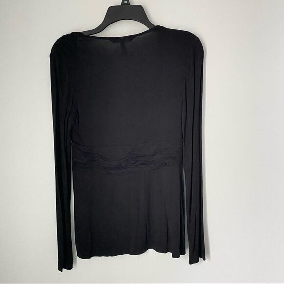bcbgmaxazria women's Long Sleeve Drape Front Top - Picture 4 of 5